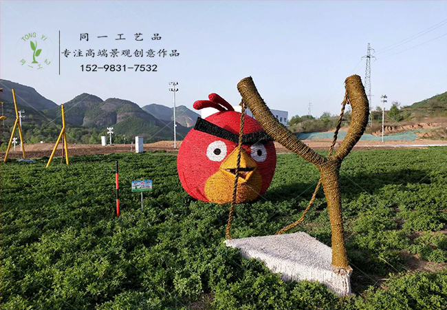 稻草工藝品卡通造型憤怒的小鳥