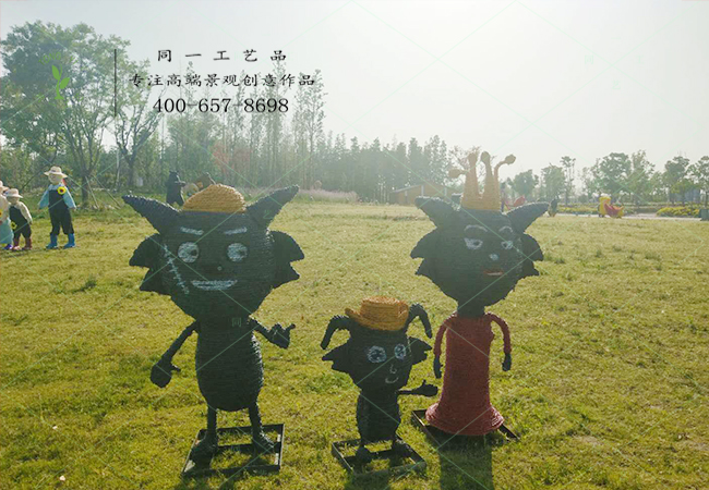 稻草工藝品卡通喜羊羊系列造型