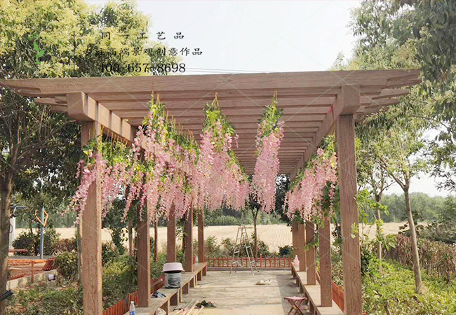 美麗鄉(xiāng)村創(chuàng)意長廊仿真花裝飾