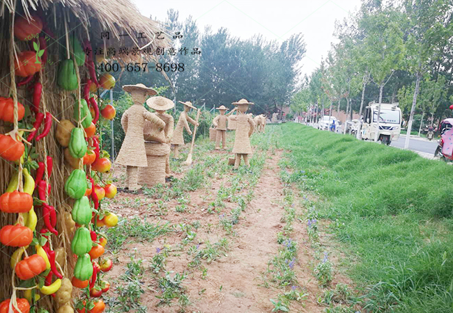 稻草工藝品農耕場景造型