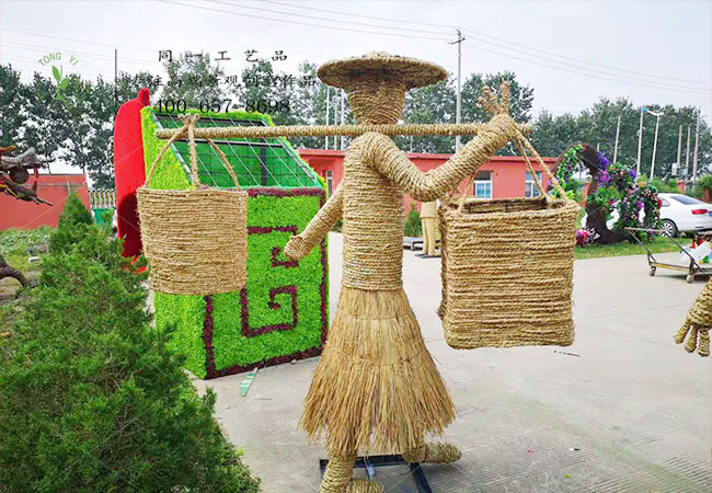 稻草工藝品挑擔造型 稻草工藝品挑擔造型