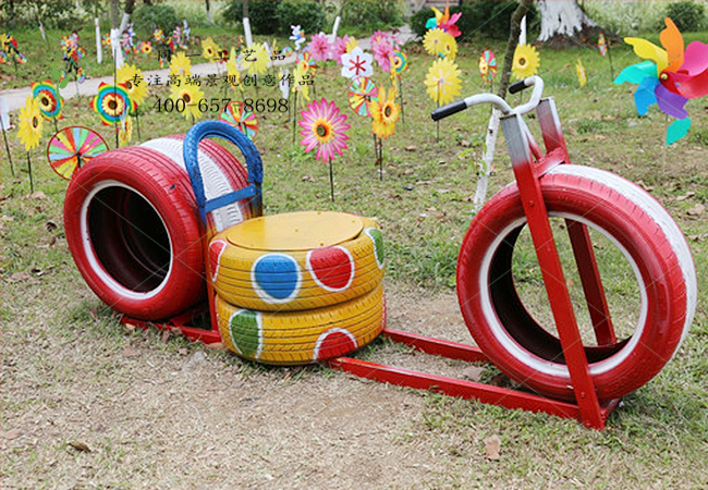 輪胎工藝品摩托車(chē)造型